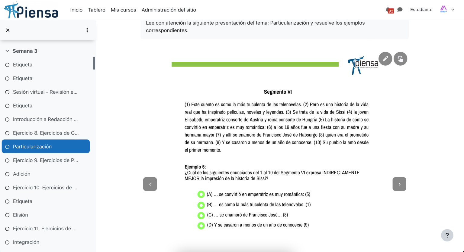 Plataforma LMS Academia Piensa
